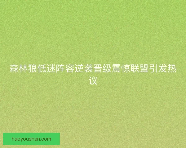 森林狼低迷阵容逆袭晋级震惊联盟引发热议