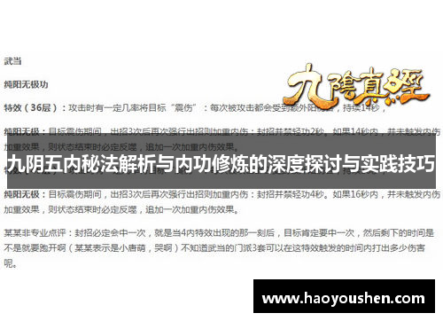 九阴五内秘法解析与内功修炼的深度探讨与实践技巧